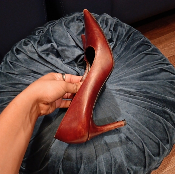 Gucci Vintage Browm Heels Leather Pointed Toe Size 9B  N_ 1012564 0 - Picture 4 of 9